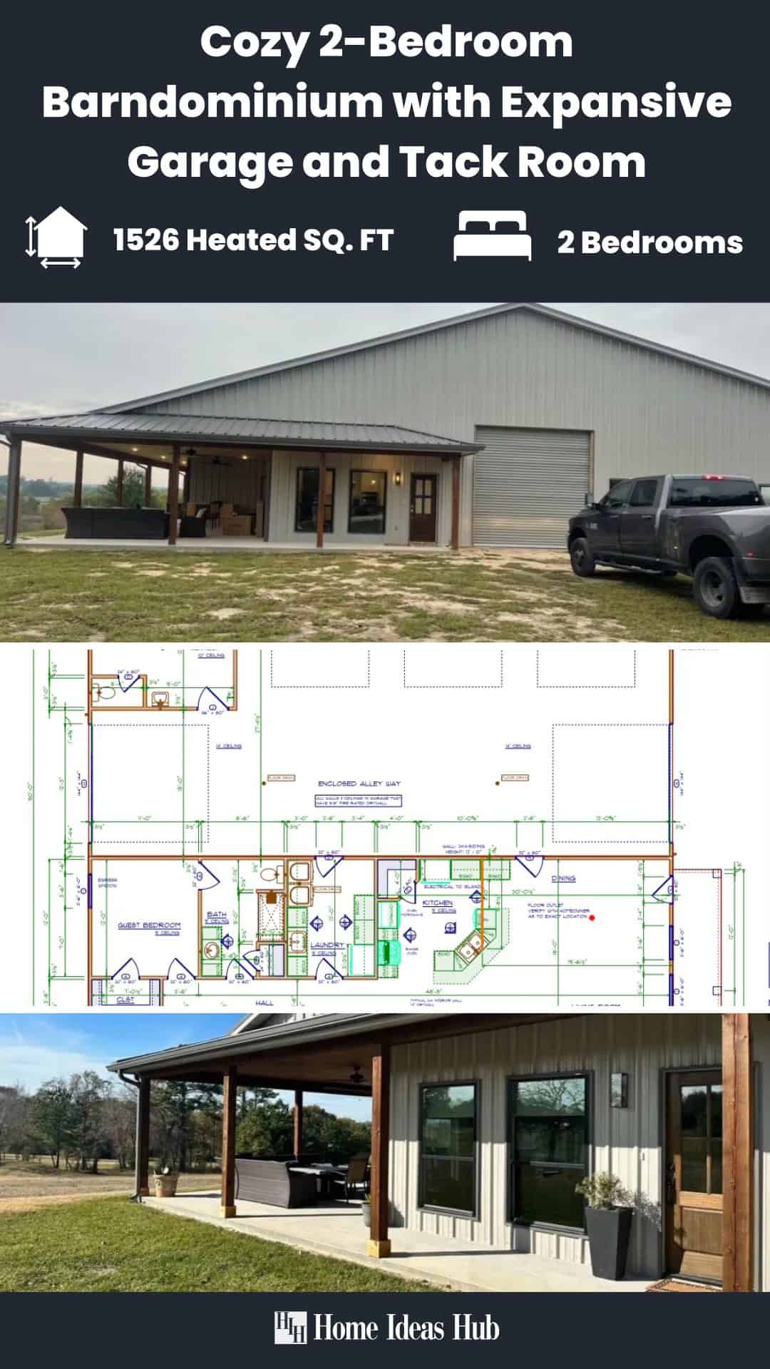Cozy 2-Bedroom Barndominium with Expansive Garage and Tack Room