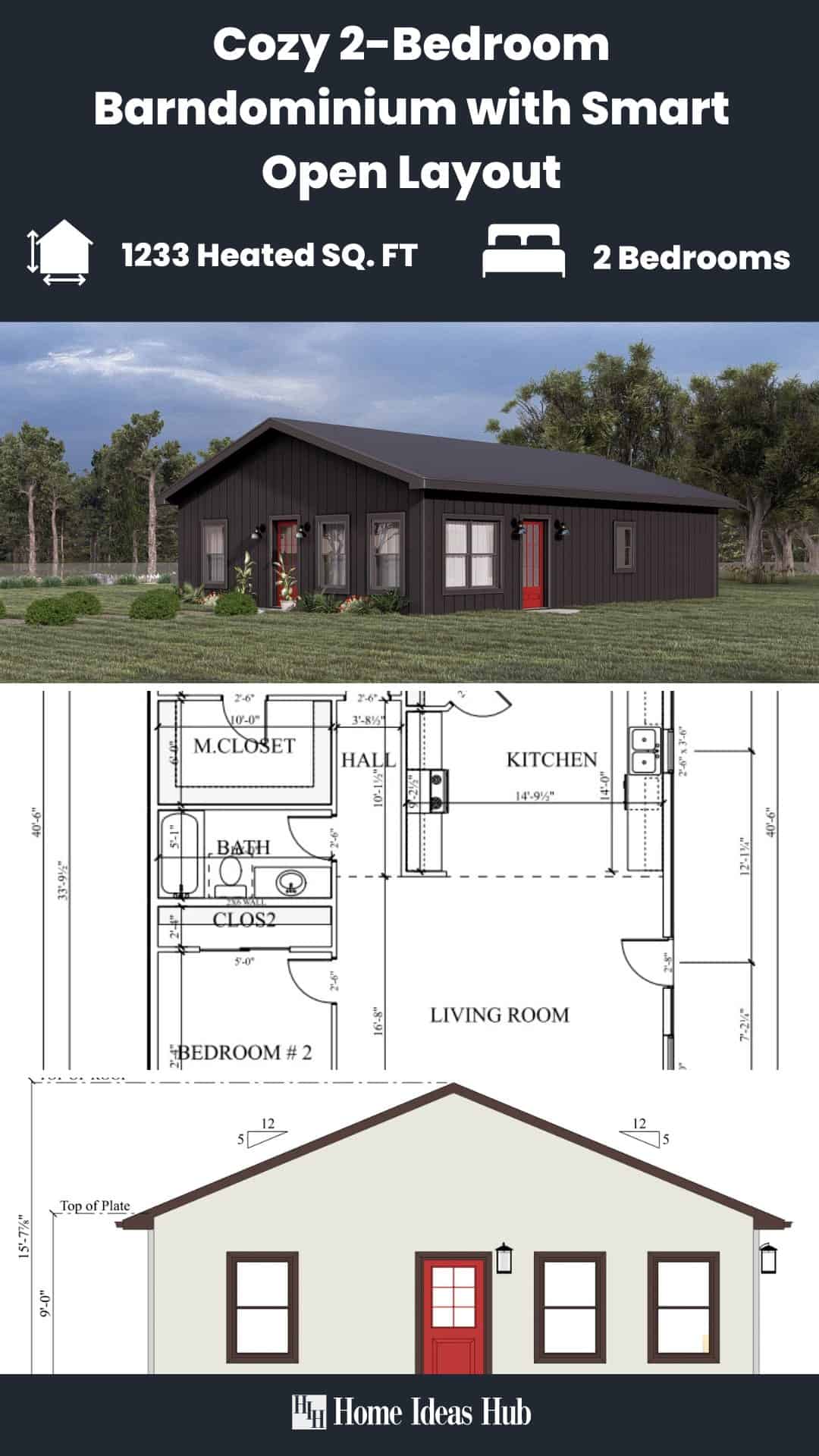 Cozy 2-Bedroom Barndominium with Smart Open Layout

