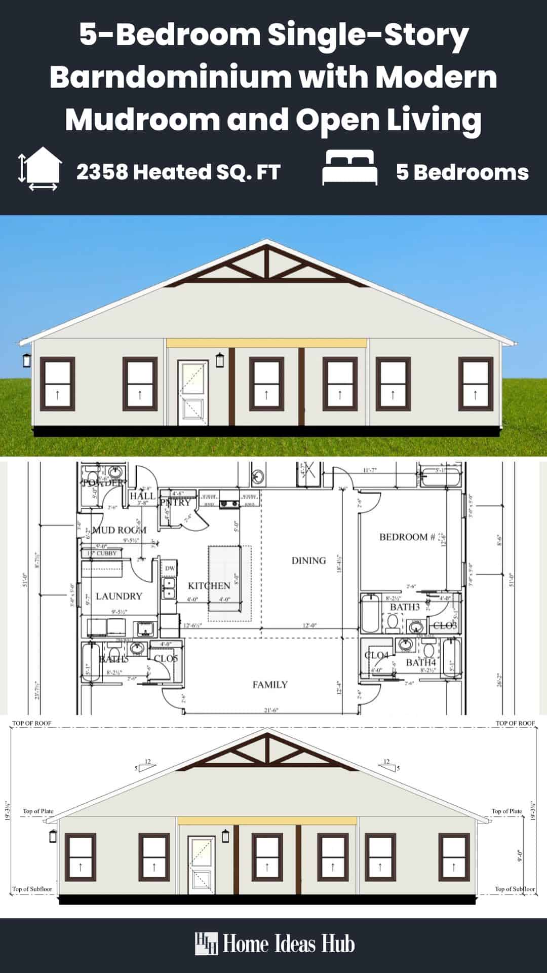 Luxurious 5-Bedroom Single-Story with Modern Mudroom and Open Living